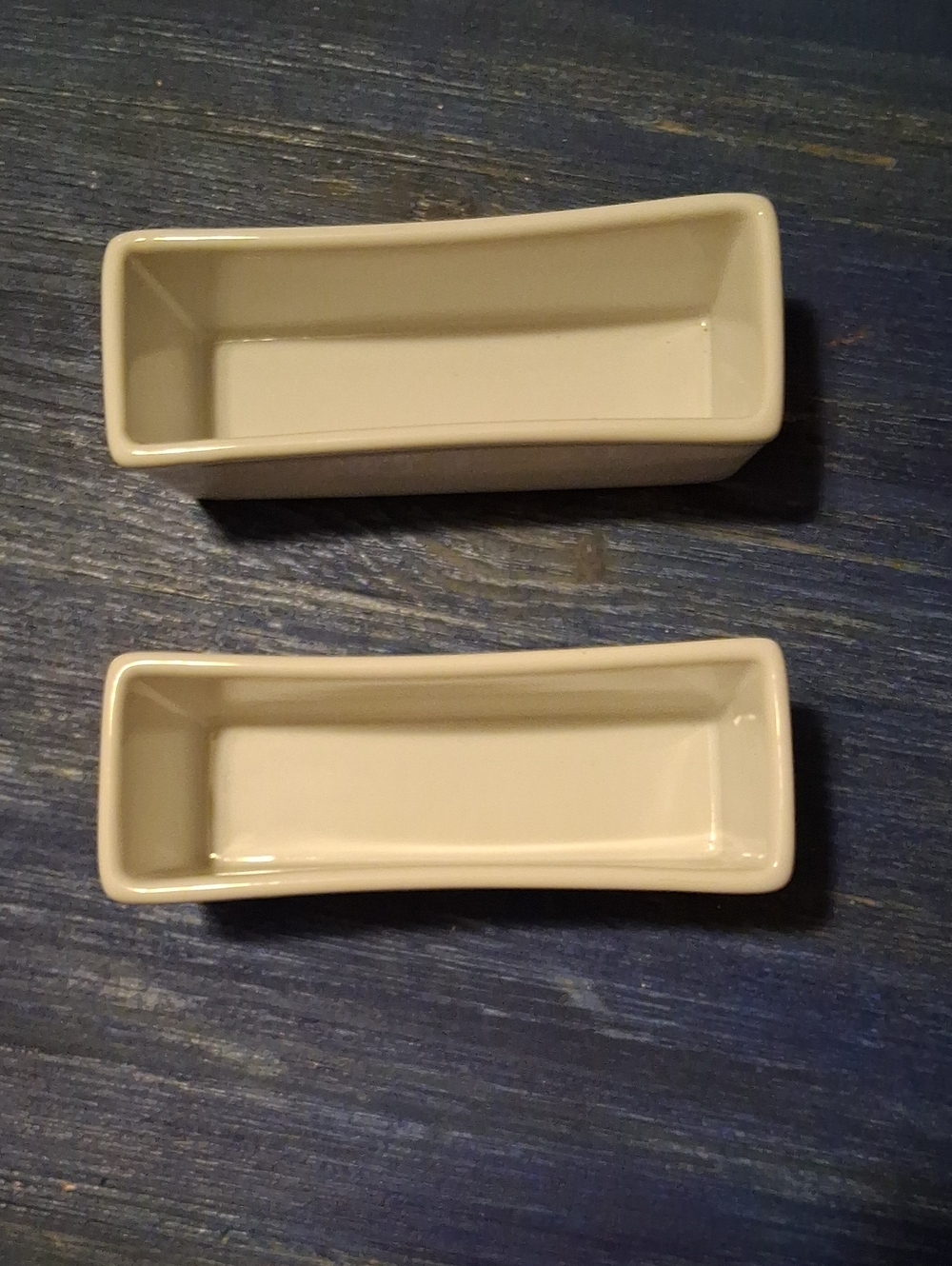White Ceramic Rectangular Bathroom Dish - Set of 2